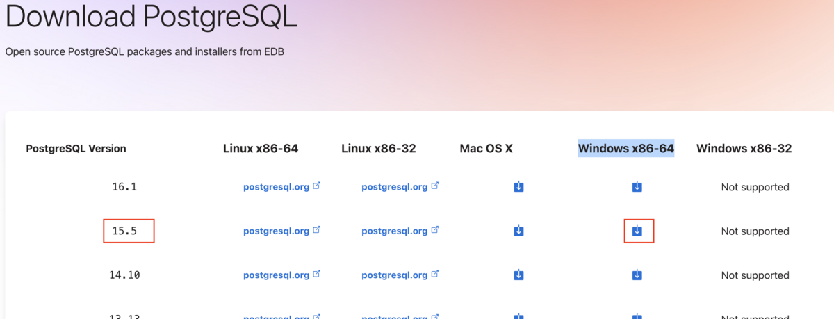 インストーラーのダウンロード