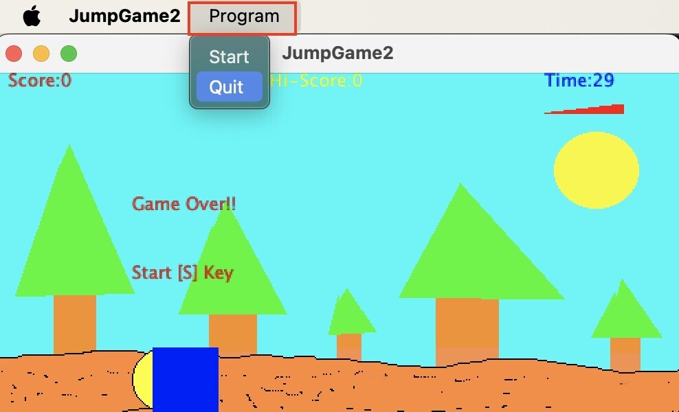 メニュー付加ジャンプゲーム