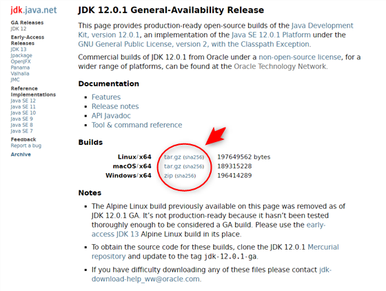 自分のPC環境にあったファイルをダウンロードする