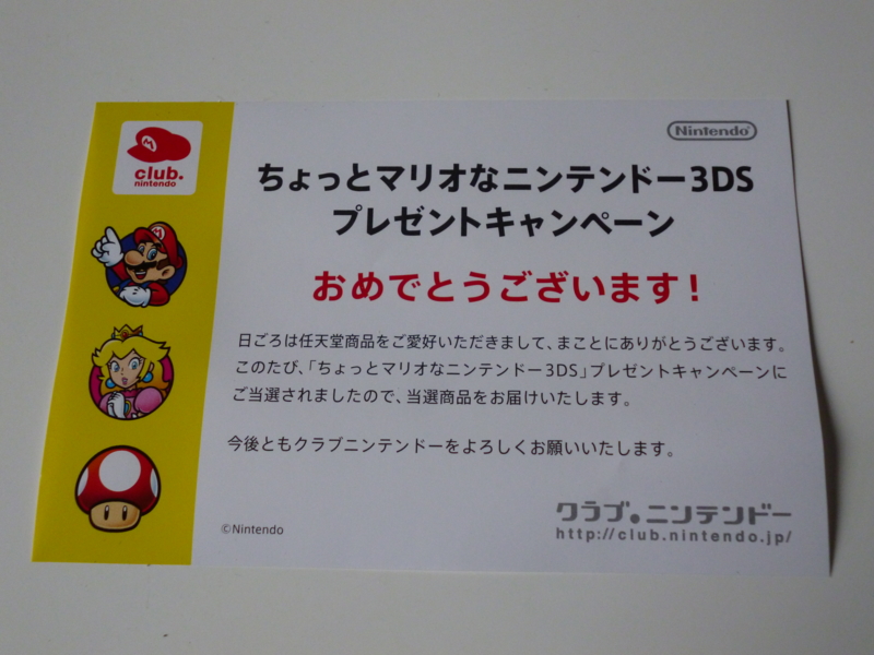 ちょっとマリオな3DS」（キノコ）開封してみた - 三度の飯より任天堂