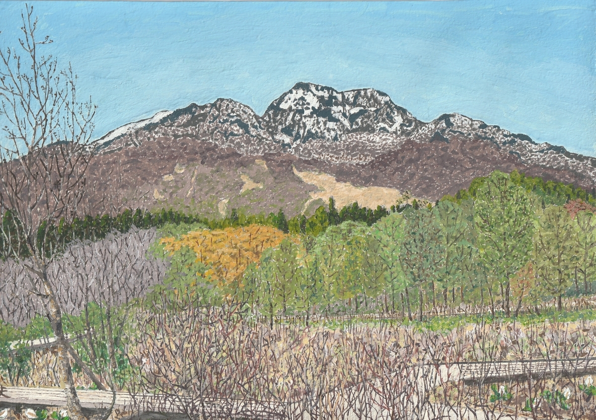 妙高高原に遅い春の訪れ - 小池至夫水彩画(通称ガッシュ)の世界