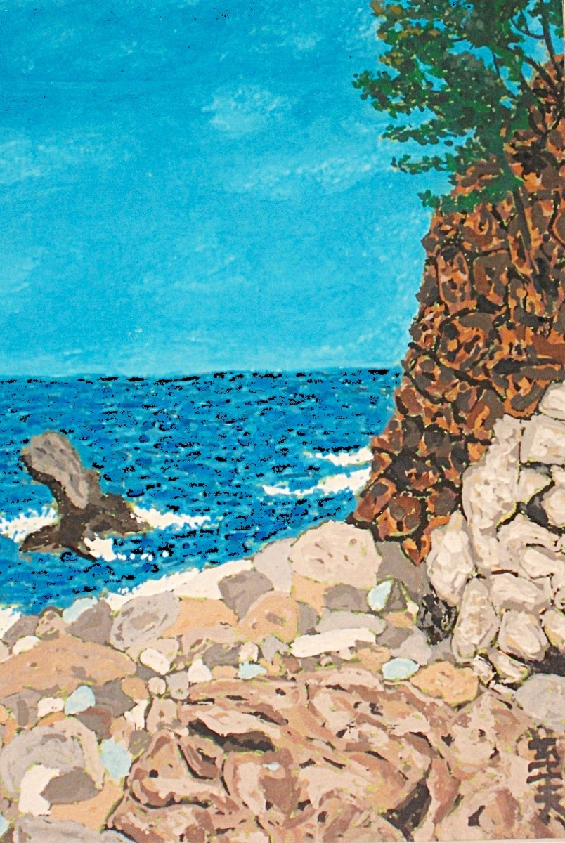 断崖、親不知 - 小池至夫水彩画(通称ガッシュ)の世界