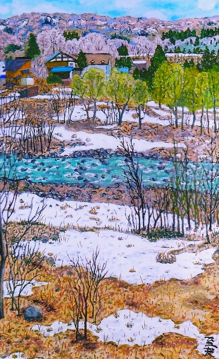 新井矢代川 - 小池至夫水彩画(通称ガッシュ)の世界