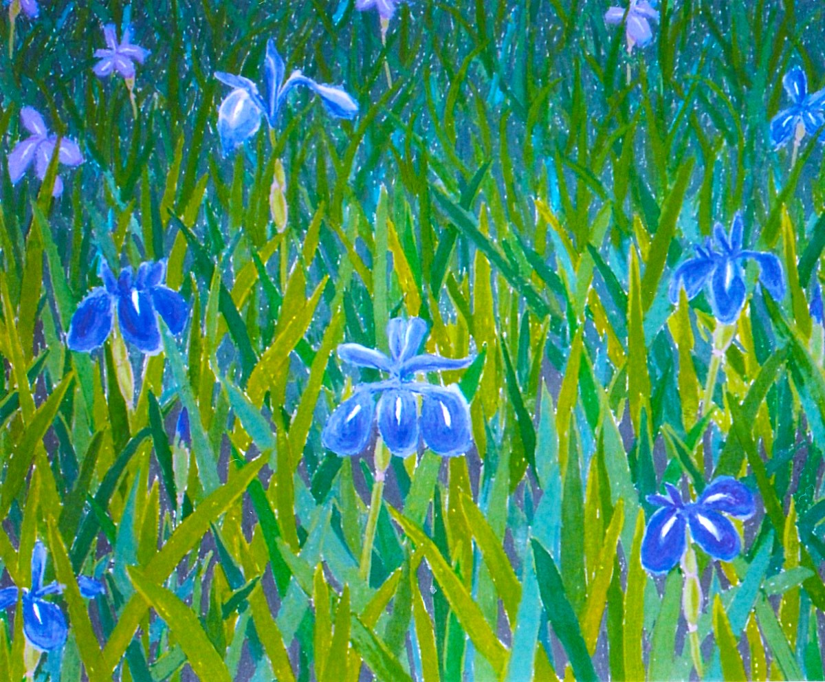 五月、菖蒲咲く兼六園 - 小池至夫水彩画(通称ガッシュ)の世界