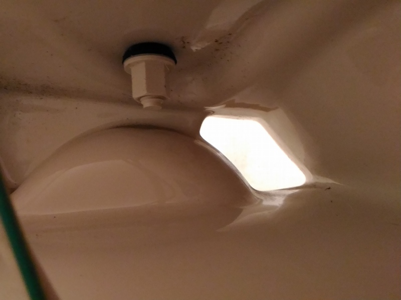 便座を便器に固定しているナット。 便座を便器に固定しているナット。