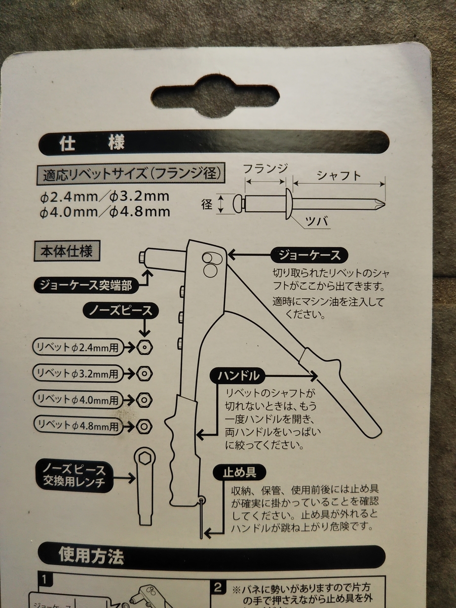 パッケージ裏面の説明1。