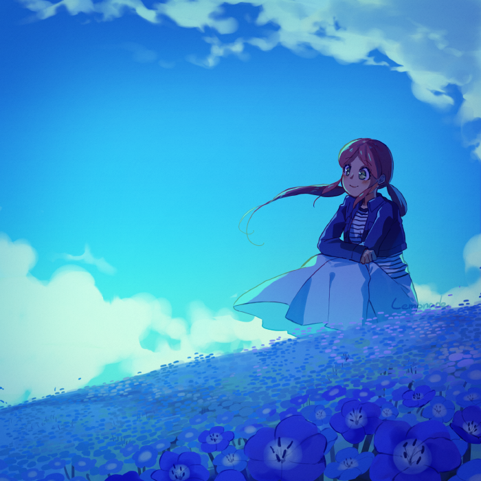 ネモフィラ畑。青いです。