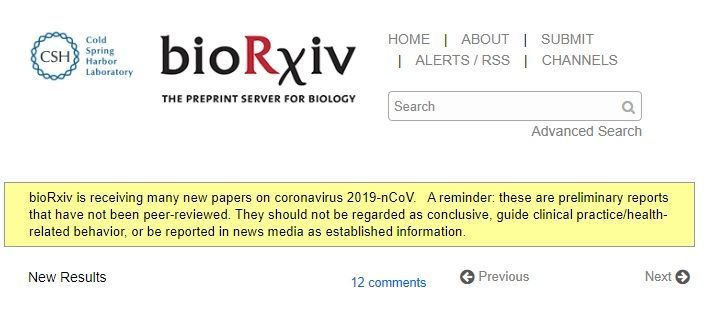 biorxivに新型コロナウイルス査読前論文