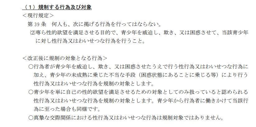 「大阪府青少年健全育成条例の改正案」の概要