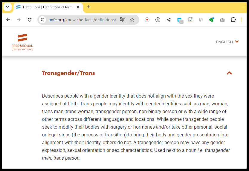 国連のトランスジェンダーの定義が変更
