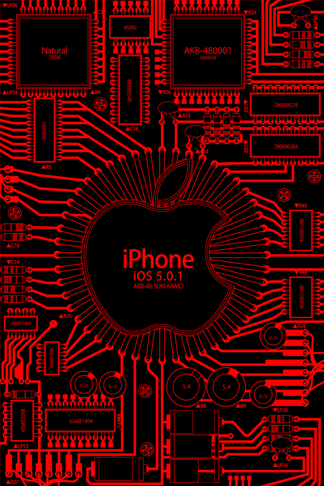 Iphone壁紙 Appleマーク型回路cpu 2 プリント基板 Iphone壁紙と凶の一言 若鶏の空振り