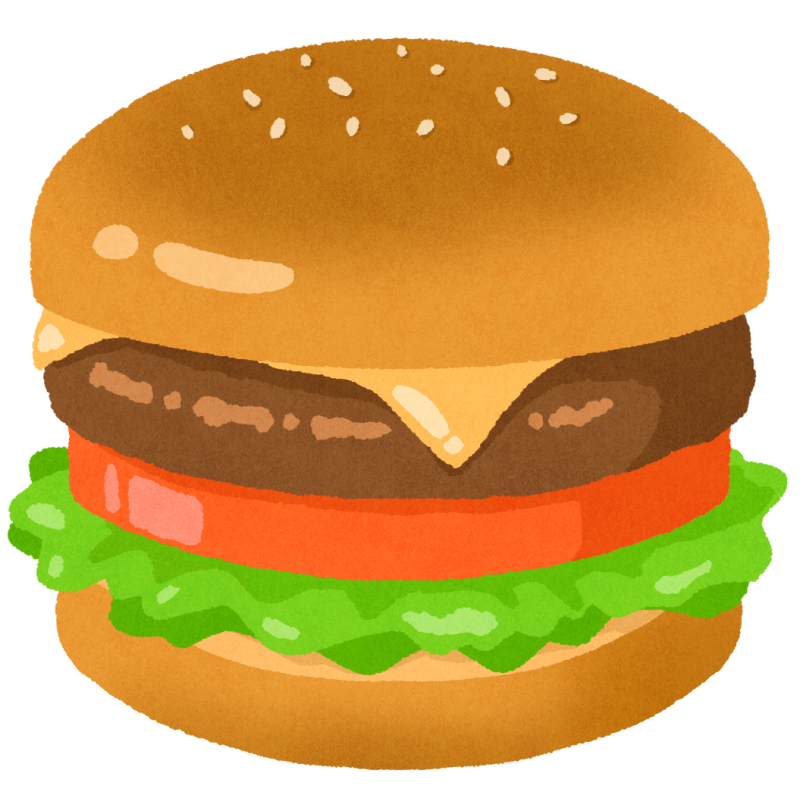 ハンバーガーのフリーイラスト