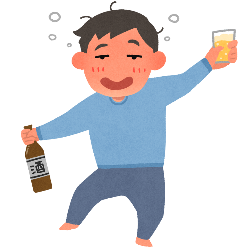 酔っ払いのフリーイラスト