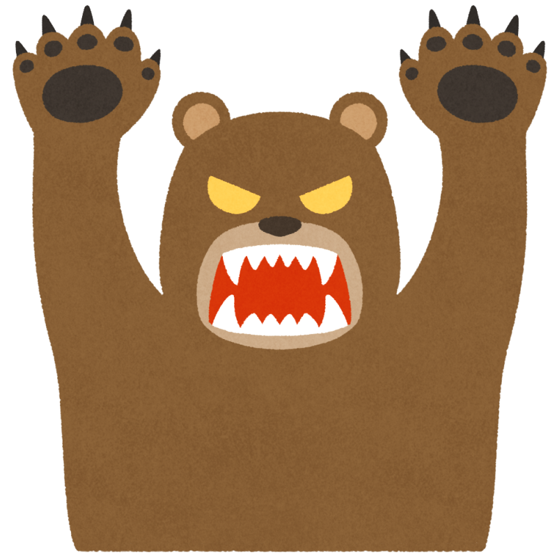 怒るクマのフリーイラスト