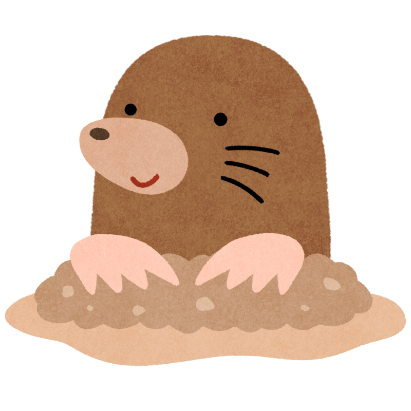 モグラのフリーイラスト