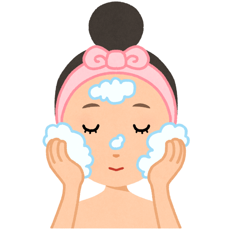 洗顔のフリーイラスト