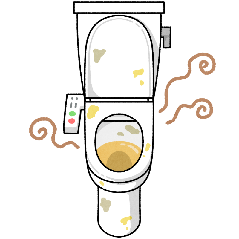 汚いトイレのフリーイラスト
