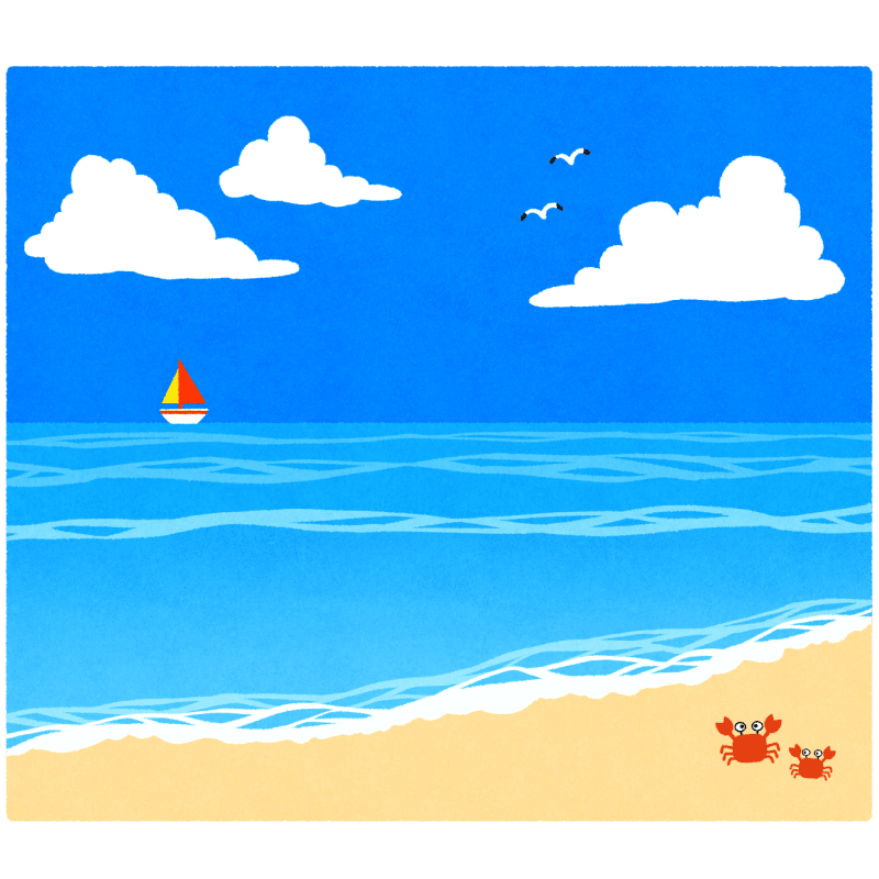 海のフリーイラスト