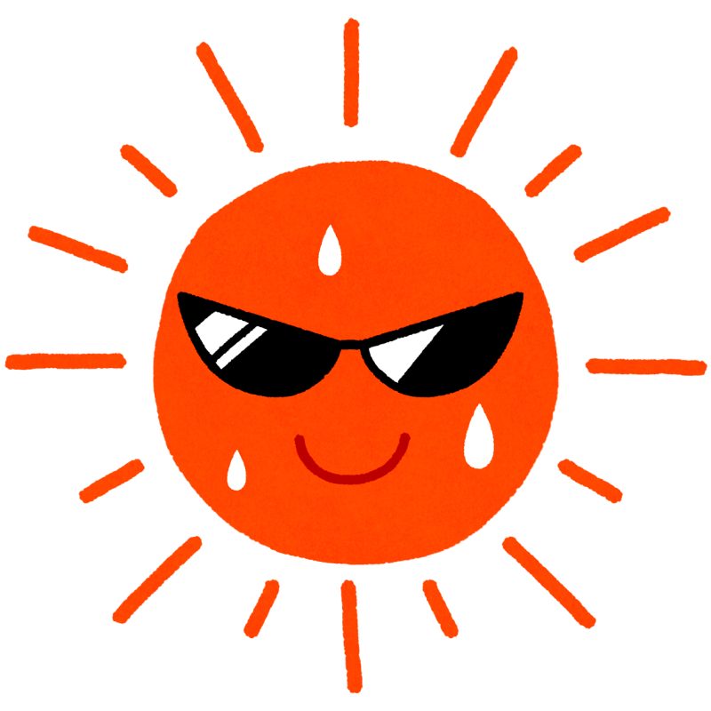 夏の太陽のフリーイラスト