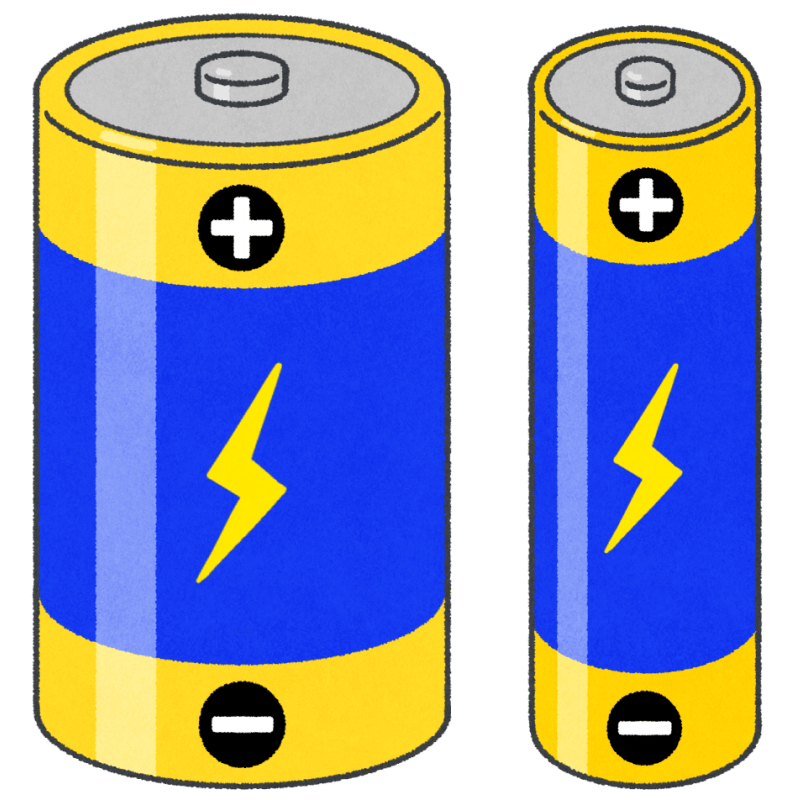 乾電池のフリーイラスト