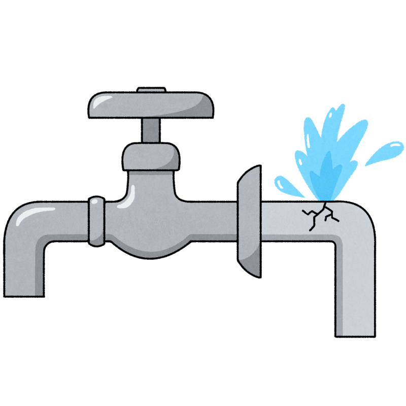 水道管破裂のフリーイラスト