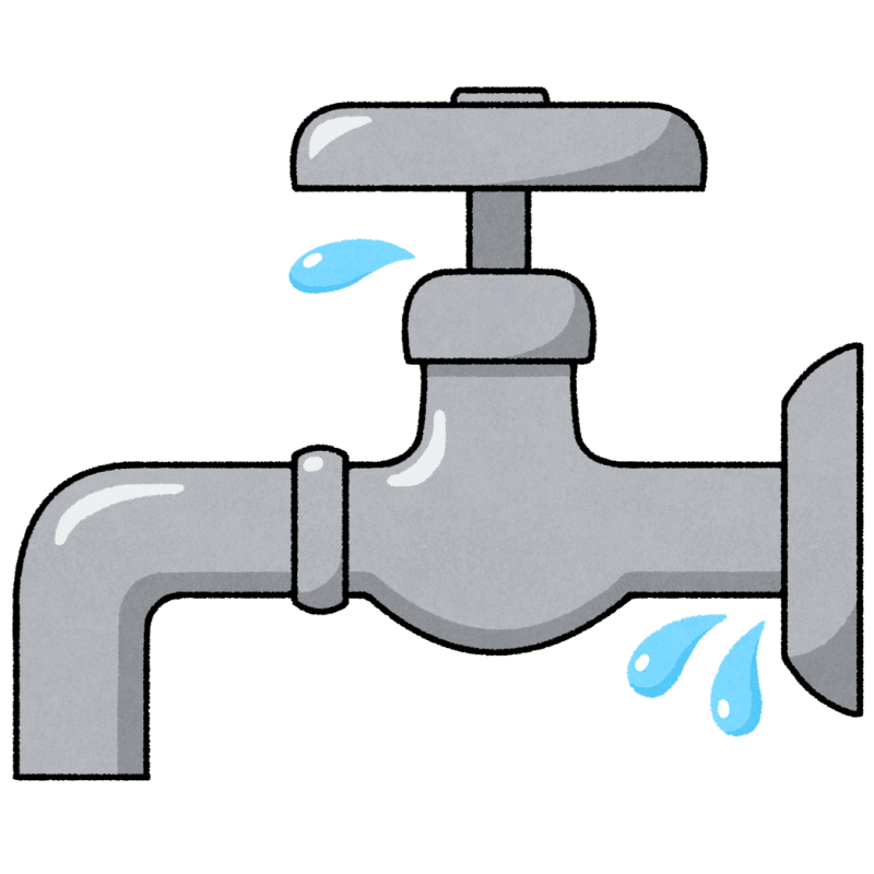 水道の水漏れのフリーイラスト