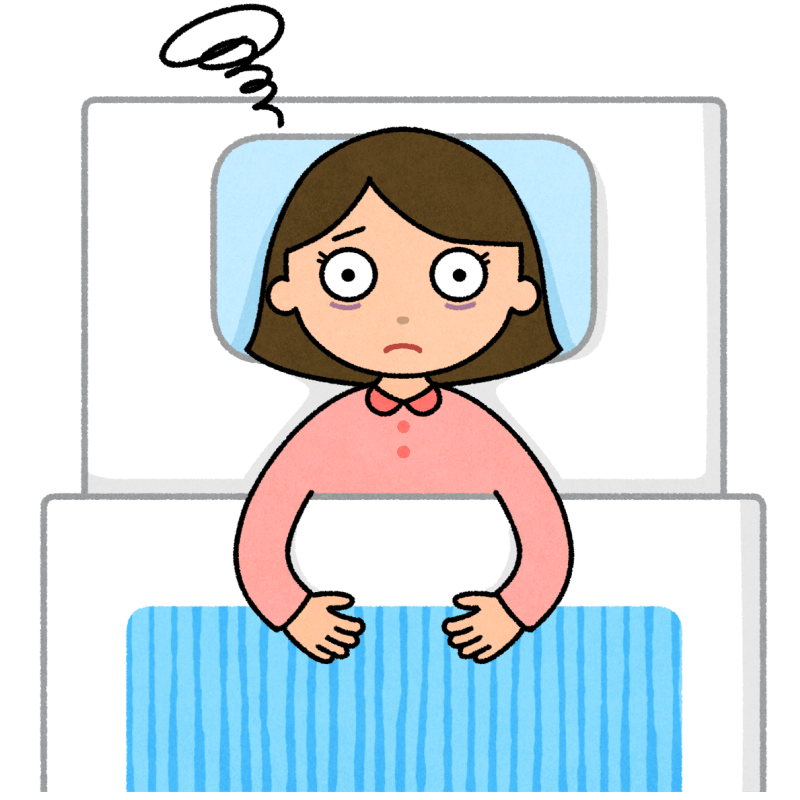 眠れない人のフリーイラスト