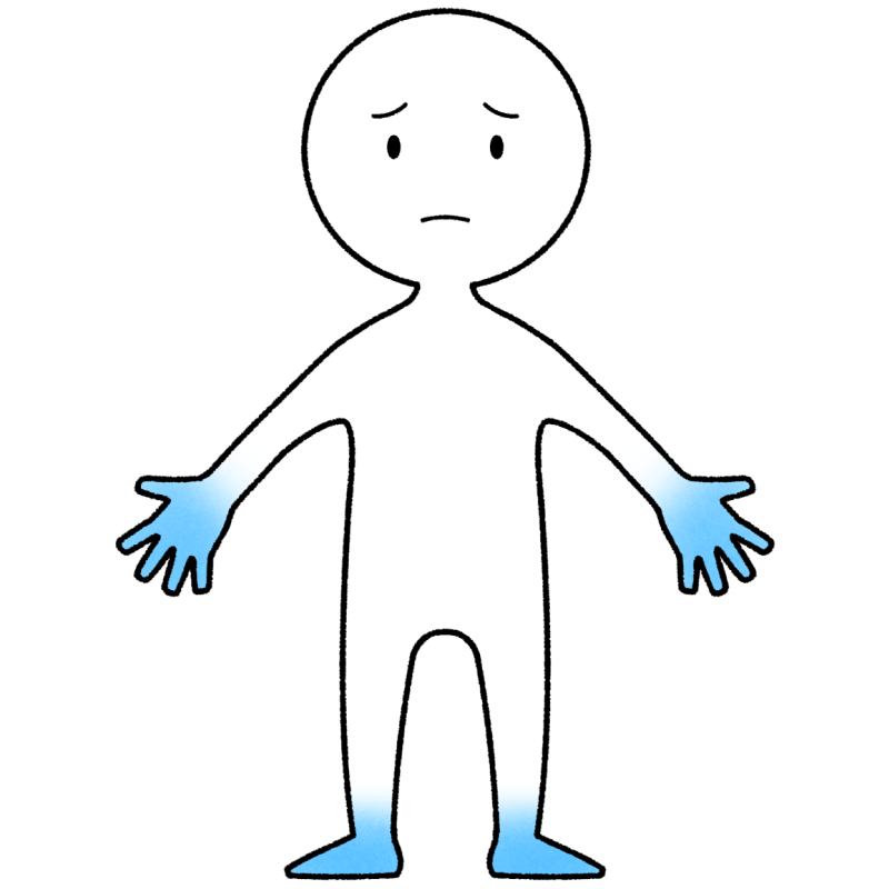 末端冷え性のフリーイラスト