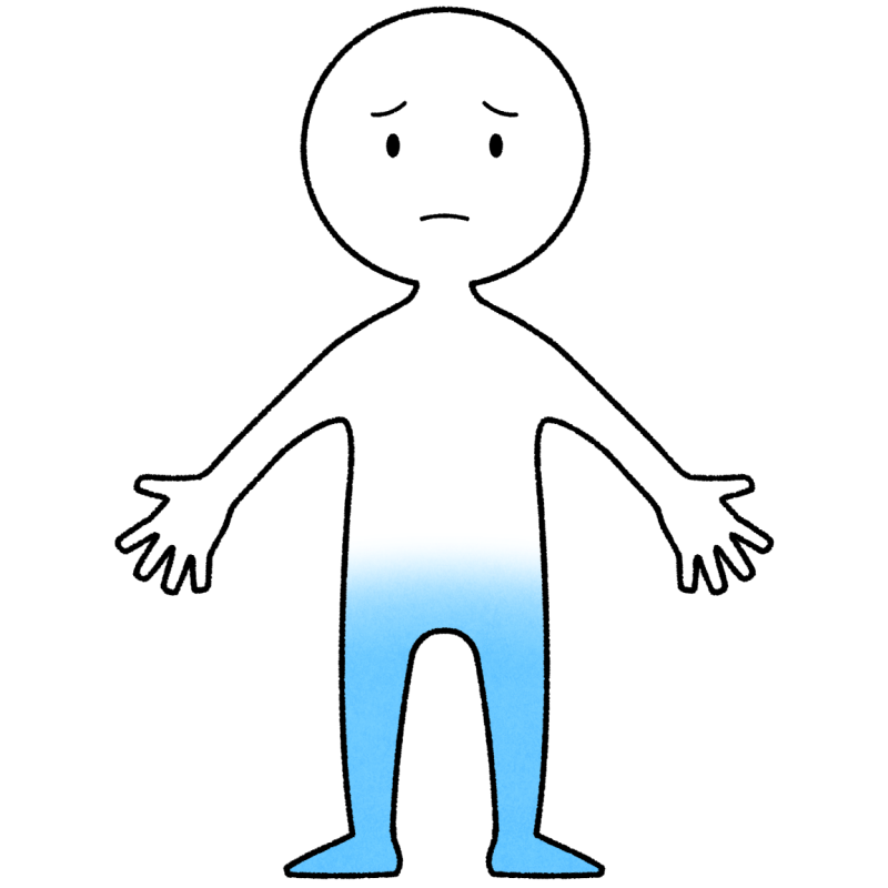 下半身冷え性のフリーイラスト
