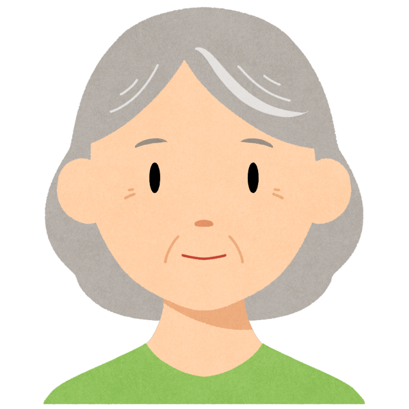 老人（女性）のフリーイラスト