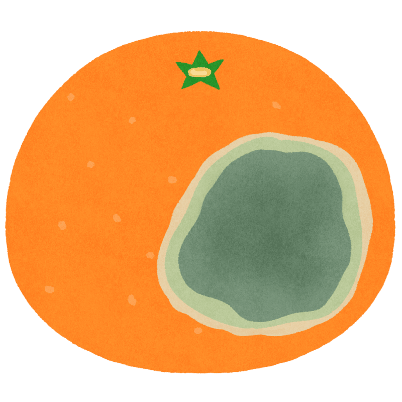 カビたみかんのフリーイラスト