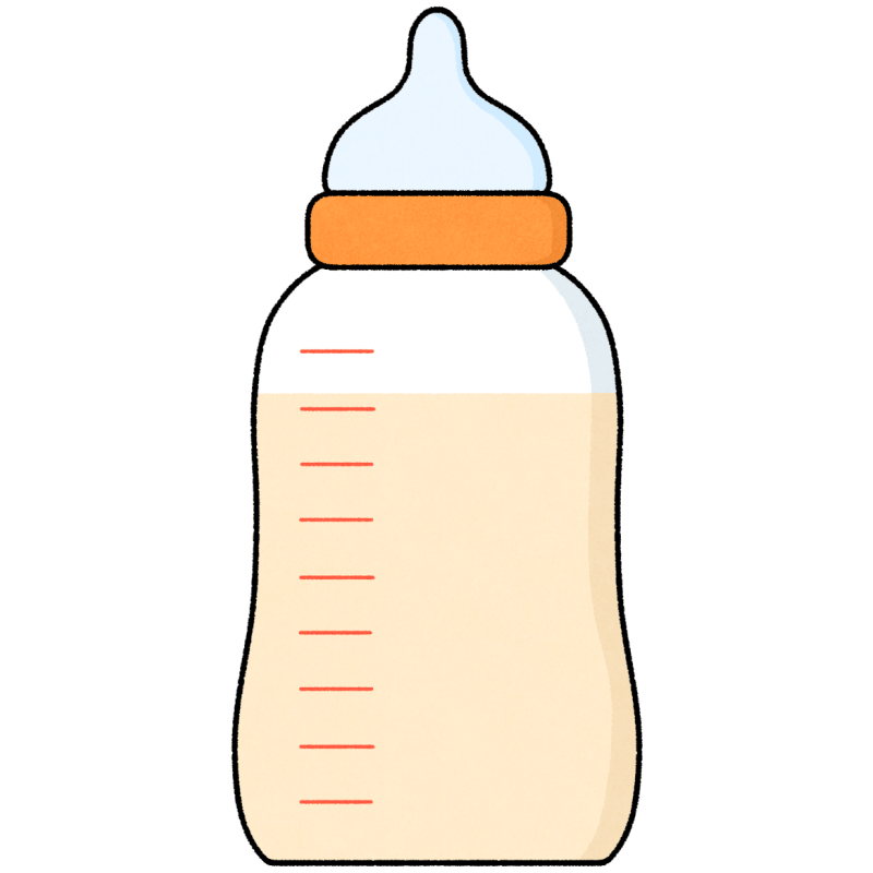 哺乳瓶のフリーイラスト