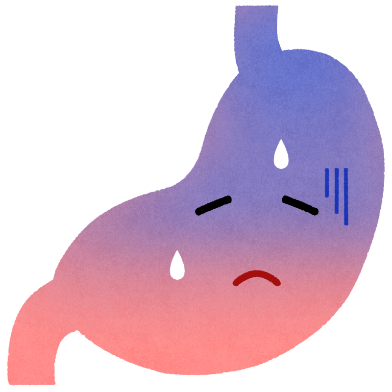 病気の胃のフリーイラスト