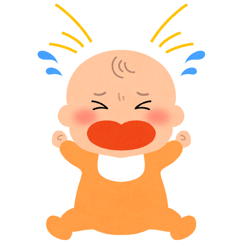 泣く赤ちゃんのフリーイラスト