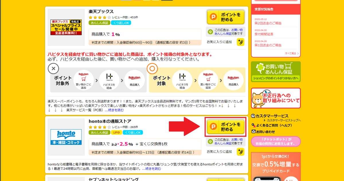ハピタスの書籍購入手順