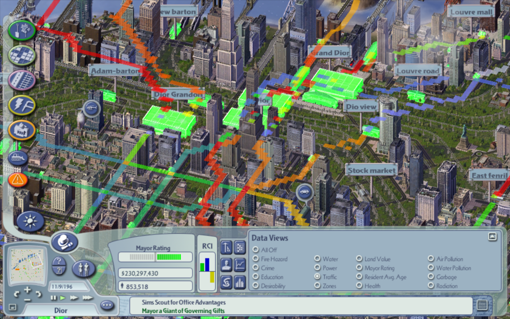 Simcity4の地下鉄の利用者数