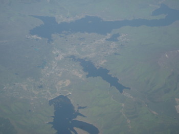 福島県内上空桧原湖