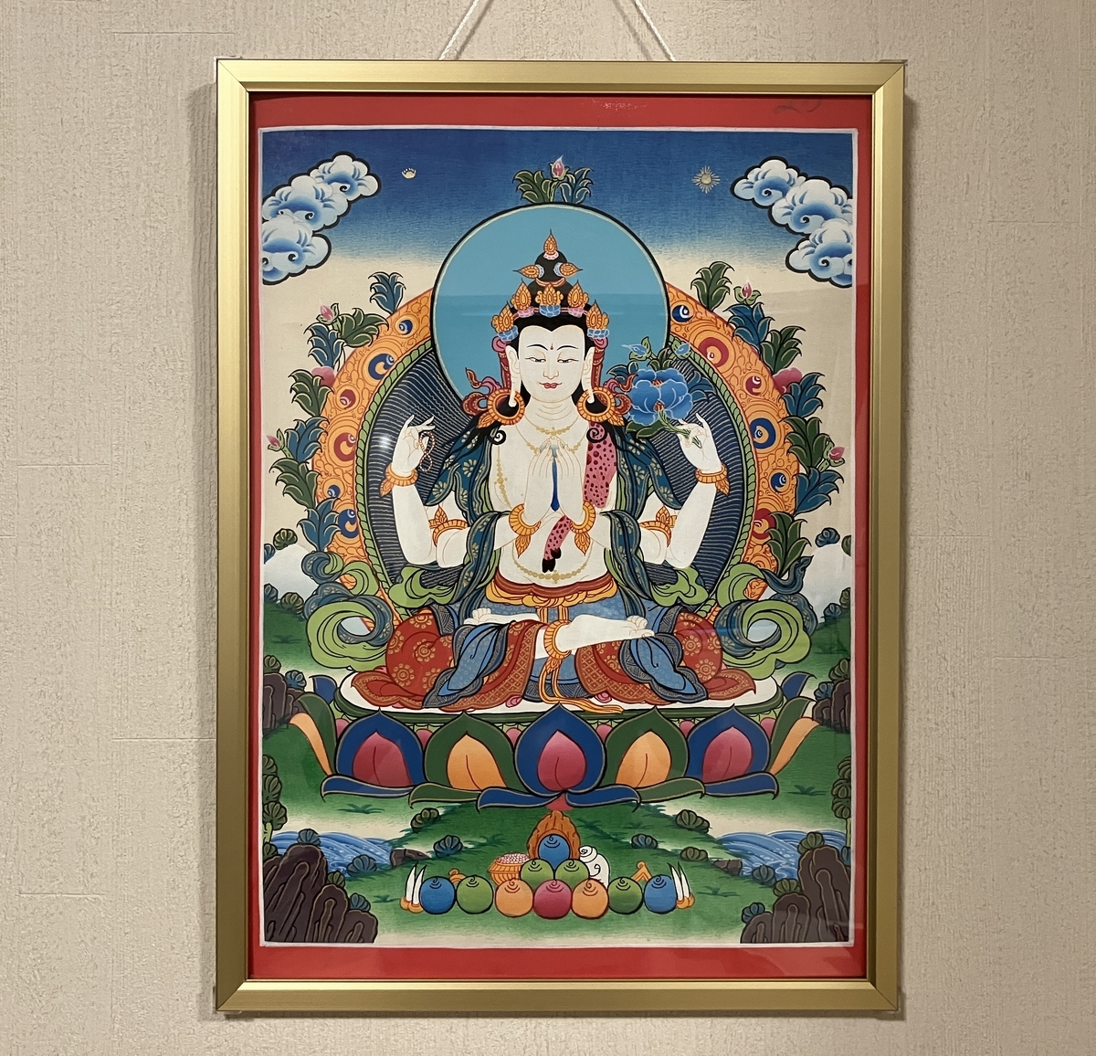 仏教美術　仏画　600mm × 900mm チベット　タンカ　仏像唐物骨董　掛軸 Amazon.co.jp: 仏教美術 仏画 600mm × 900mm チベット タンカ