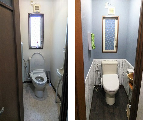 トイレをおしゃれにイメージチェンジ 壁工事 水道工事 電気工事をすべて自分でできた ノブノブのあすなろ奮戦記
