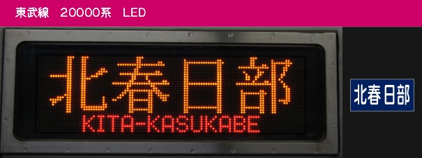20000系・20400型の側面表示 - (元)野田線担当のガラクタ置場
