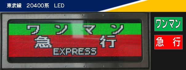 20000系・20400型の側面表示 - (元)野田線担当のガラクタ置場