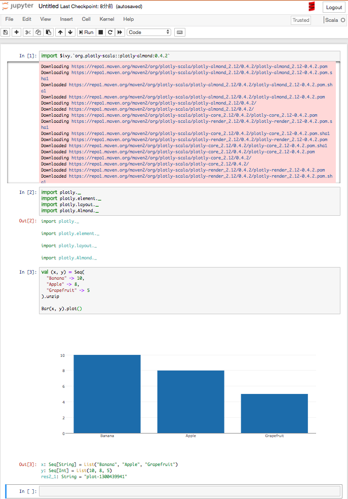 JupyterNotebook + almondで Scala 環境を構築する ぶらっ記ぃ