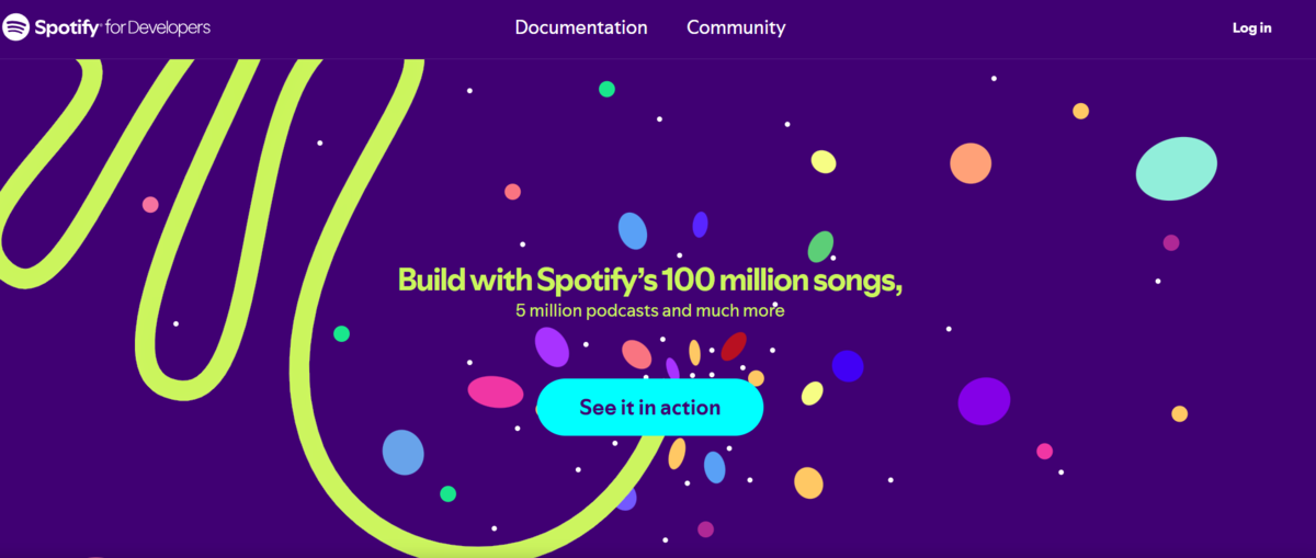 Spotify Developer画面