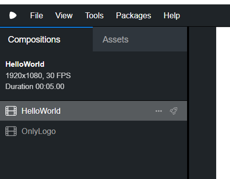 Remotion Studio のサイドバーに表示される Composition 一覧