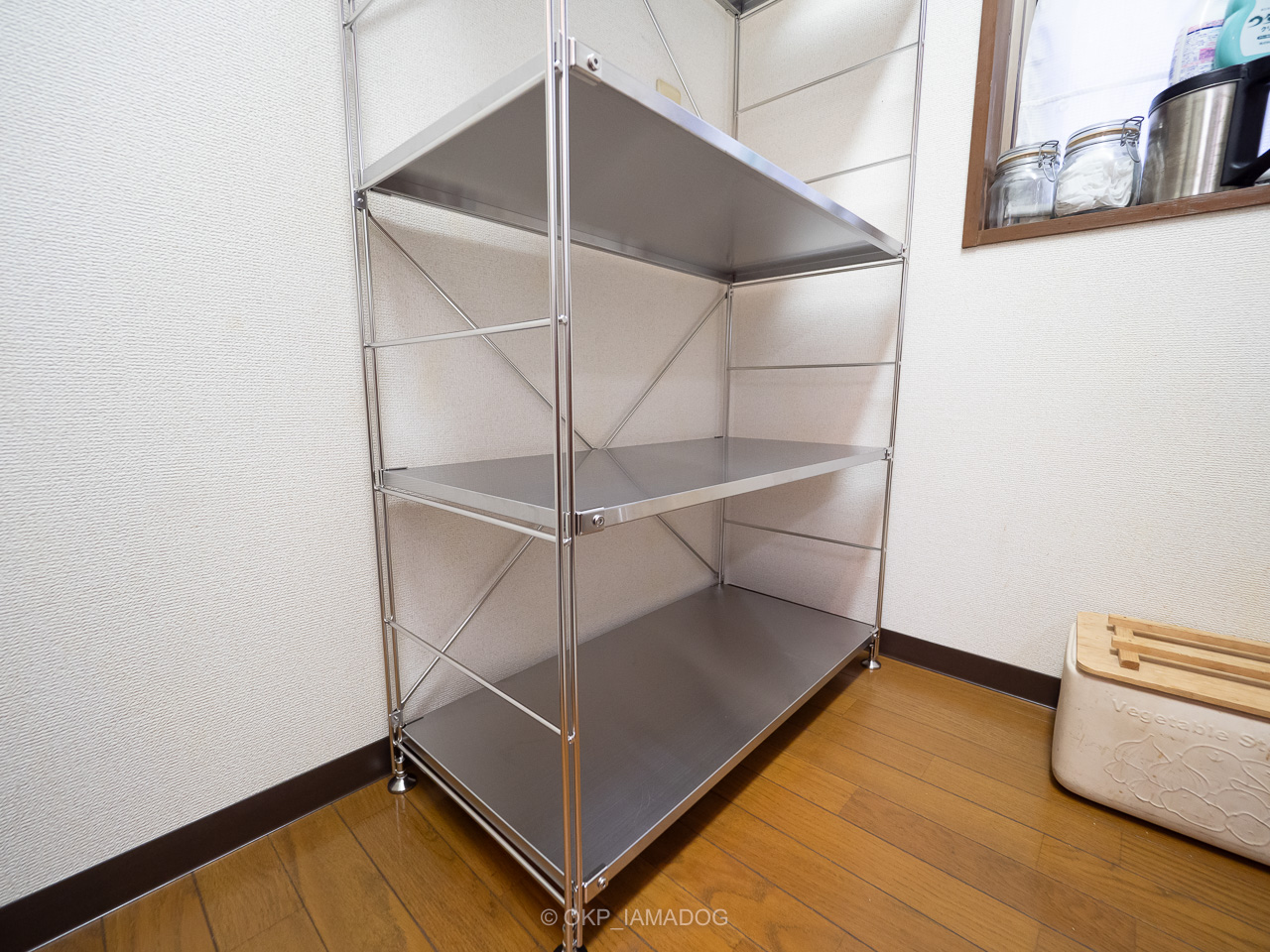 無印良品 ステンレスユニットシェルフでキッチン周りの収納を 無印良品 ステンレスユニットシェルフでキッチン周りの収納を