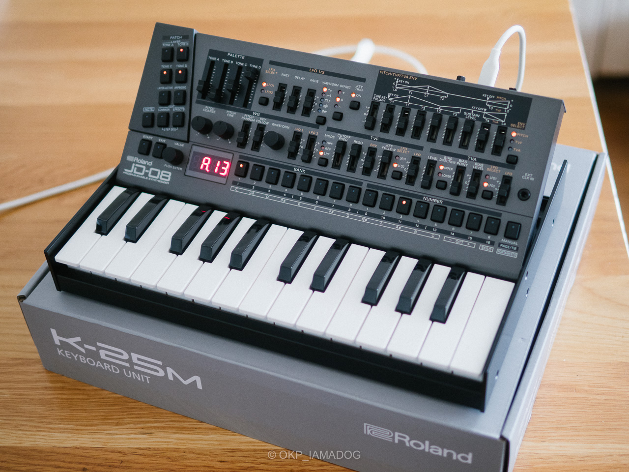 Roland JD-08とK-25mを購入、バンドでJD-800の53番ピアノを使ってる