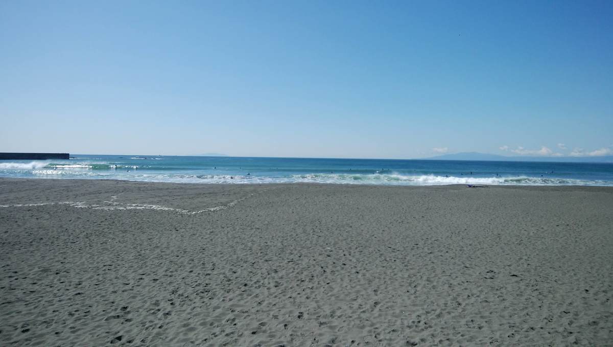 2020年4月14日午前9:35頃の茅ヶ崎西浜