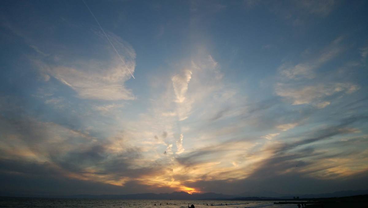 2021年2月28日の鵠沼の夕暮れ