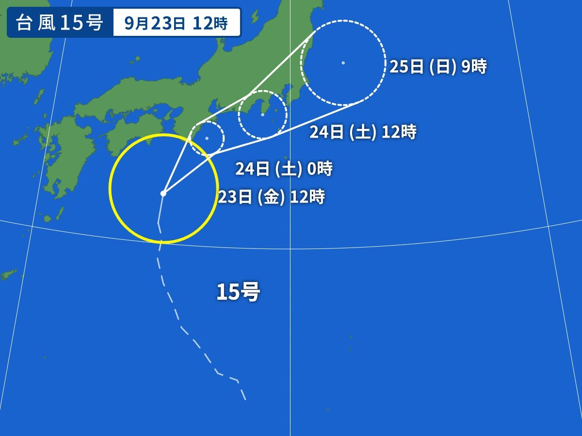 台風15号の進路予想図