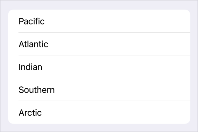 List標準コンポーネントを使ったサンプル画像
